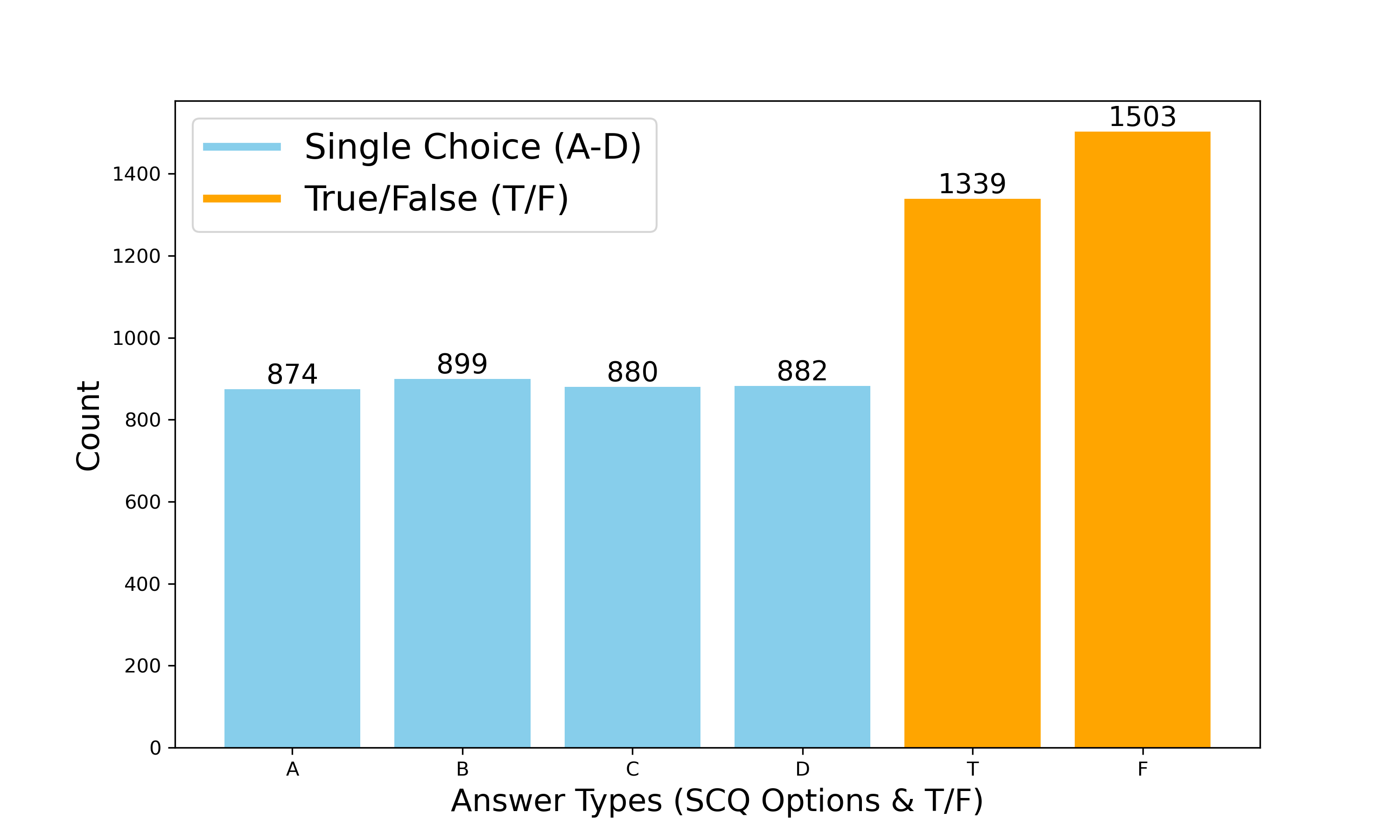 Distribution of answer types in the training set.